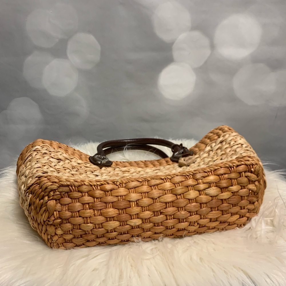 EUC Brighton straw and animal print bag with dust cover - Picture 6 of 13